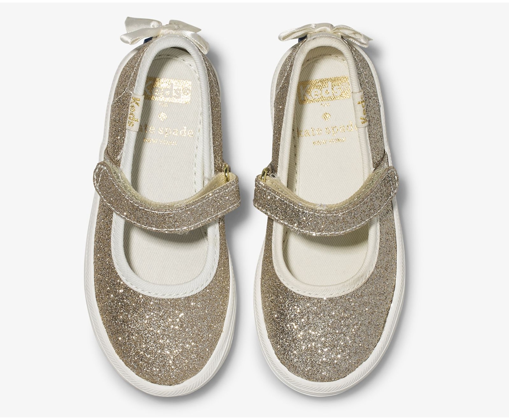 Slip Ons Keds Enfant Doré - Kate Spade New York Sloane Mj Glitter - 692-UODCRJ